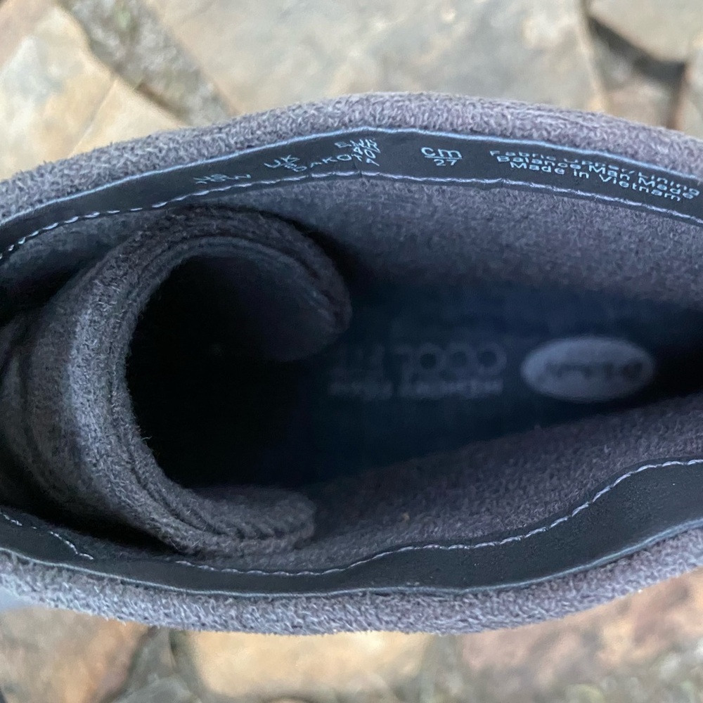 DR. SCHOLL’S DAKOTA Memory Foam Cool Fit Wedge Booties Shoes 10W 10 Wide Gray - Picture 10 of 11